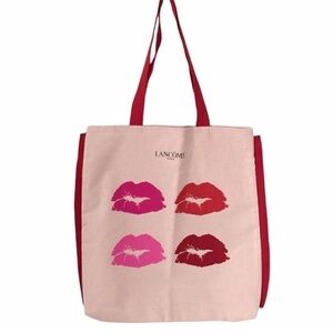 Lancome✨🩷❤️Pink and Red Lip Print Tote